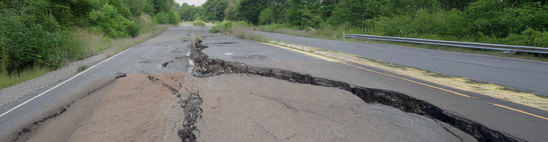 road with bad cracks